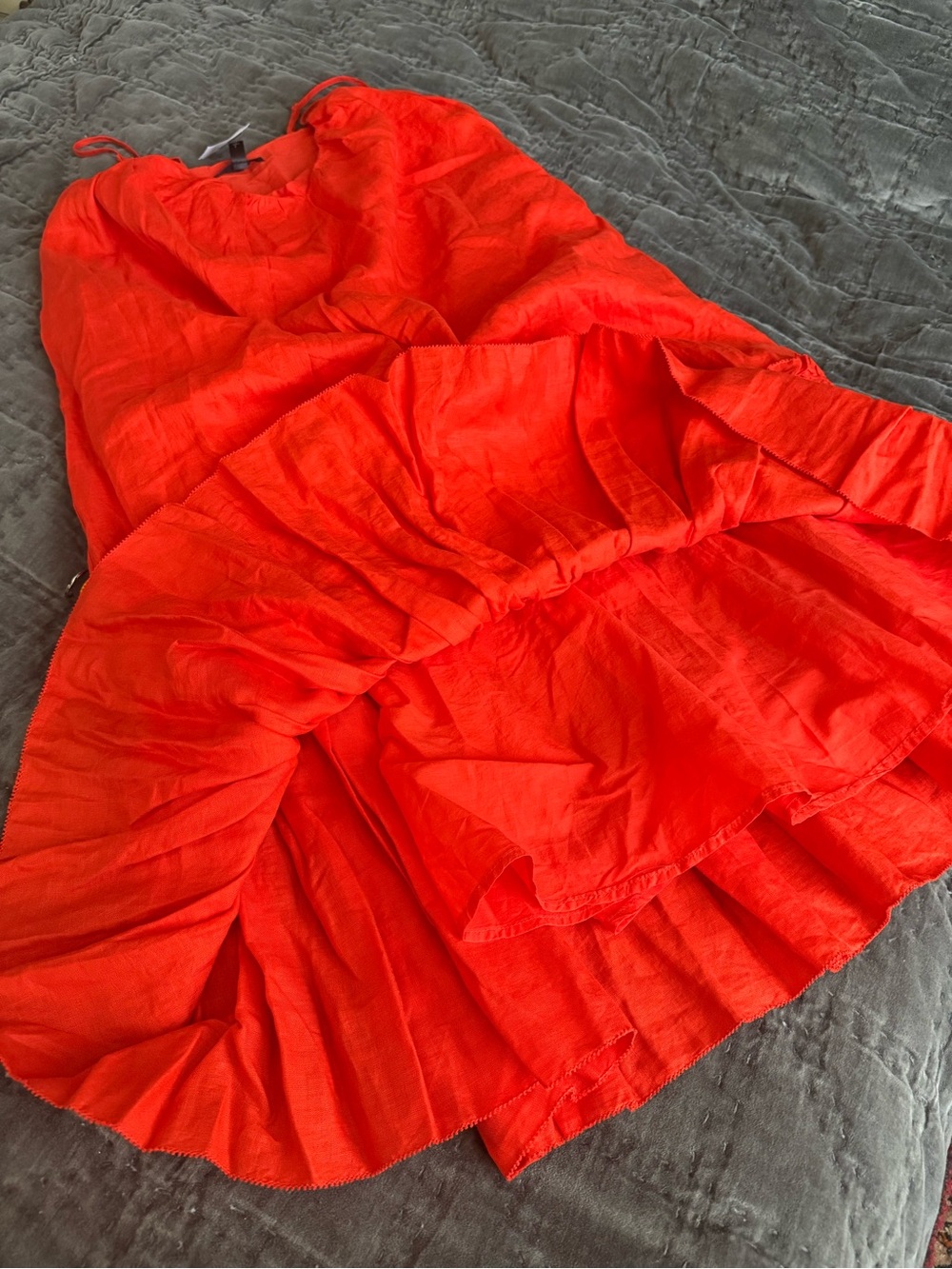 NWT Banana Republic Poppy Red Linen Strap Dress XS - Picture 5 of 6